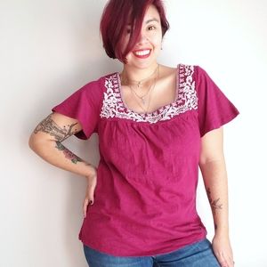 Francesca's Harper Heritage embroidered top M